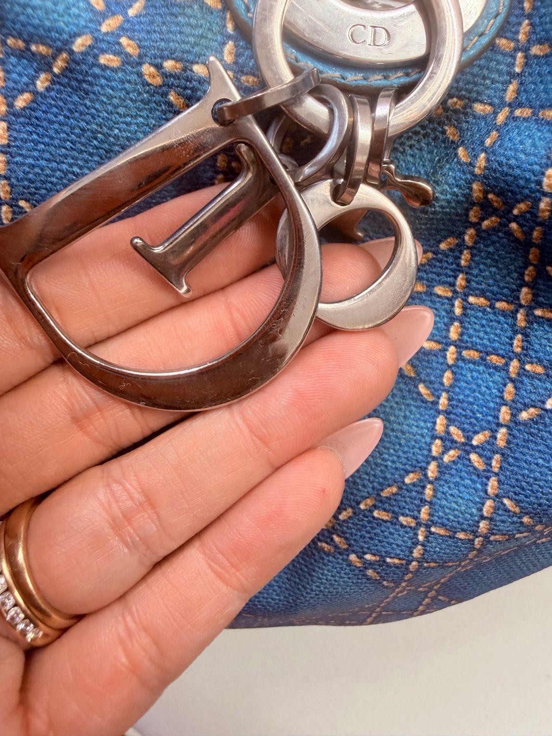 Christian Dior Cherie Tote Cannage in Blue