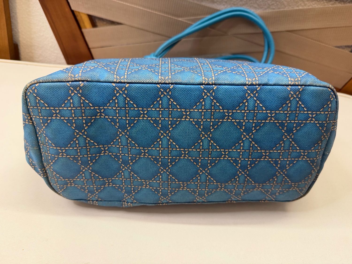 Christian Dior Cherie Tote Cannage in Blue