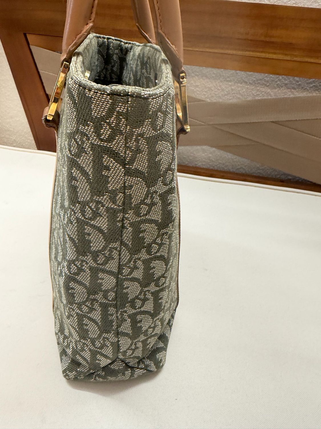 Christian Dior Oblique Monogram Trotter Tote Diorissimo in Green