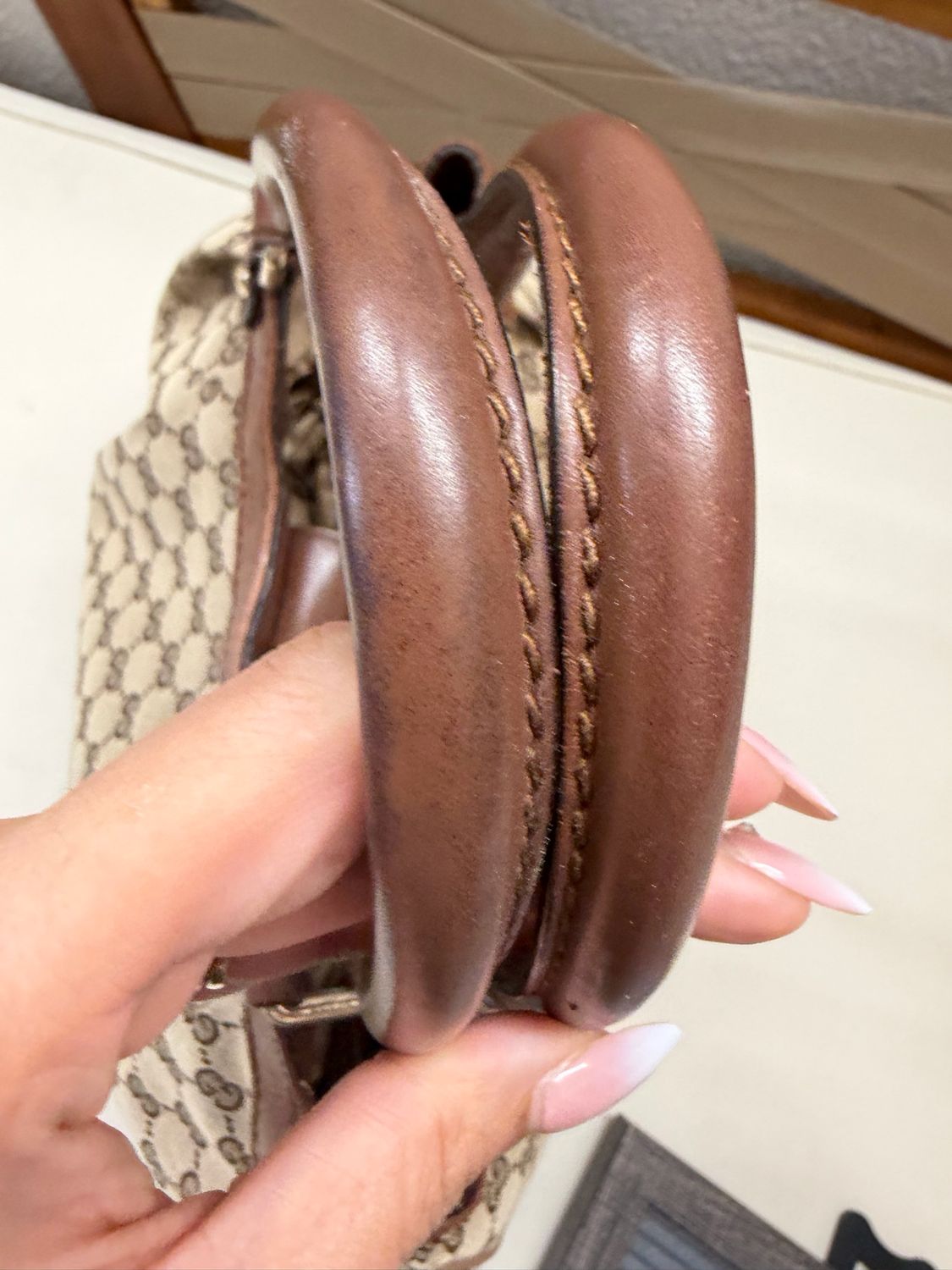 Gucci Monogram Canvas Sukey Medium Tote in Brown