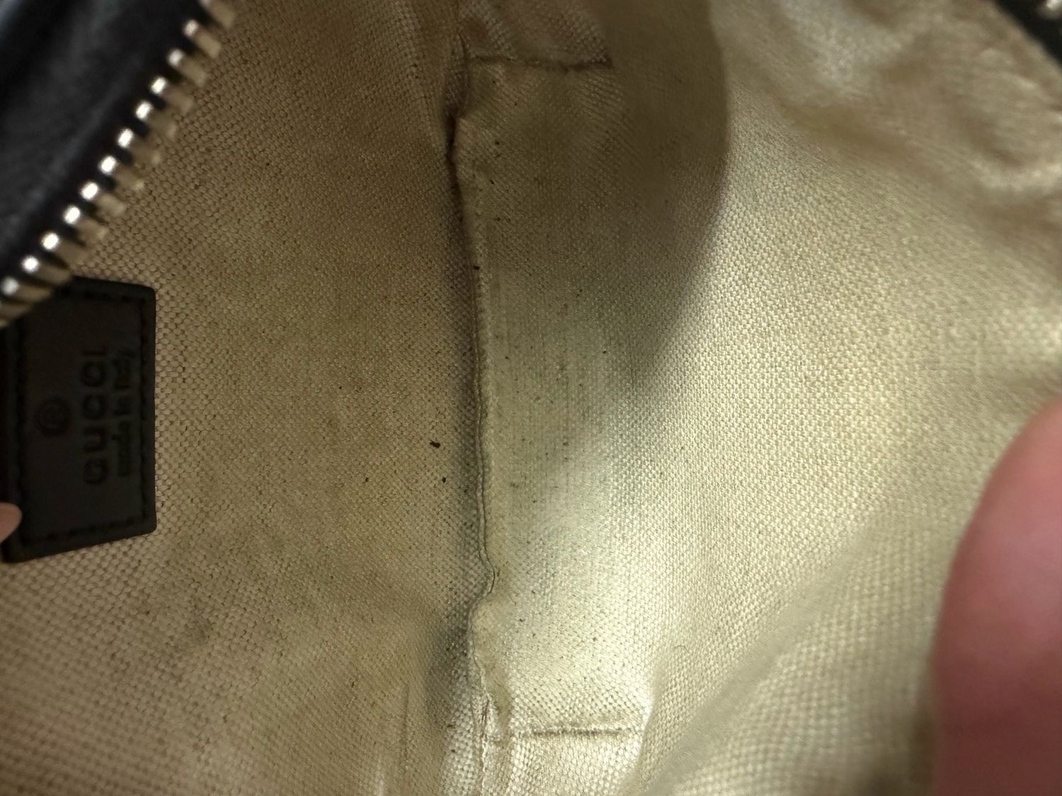 Gucci Monogram Embossed Fanny Pack Belt Bag in Black