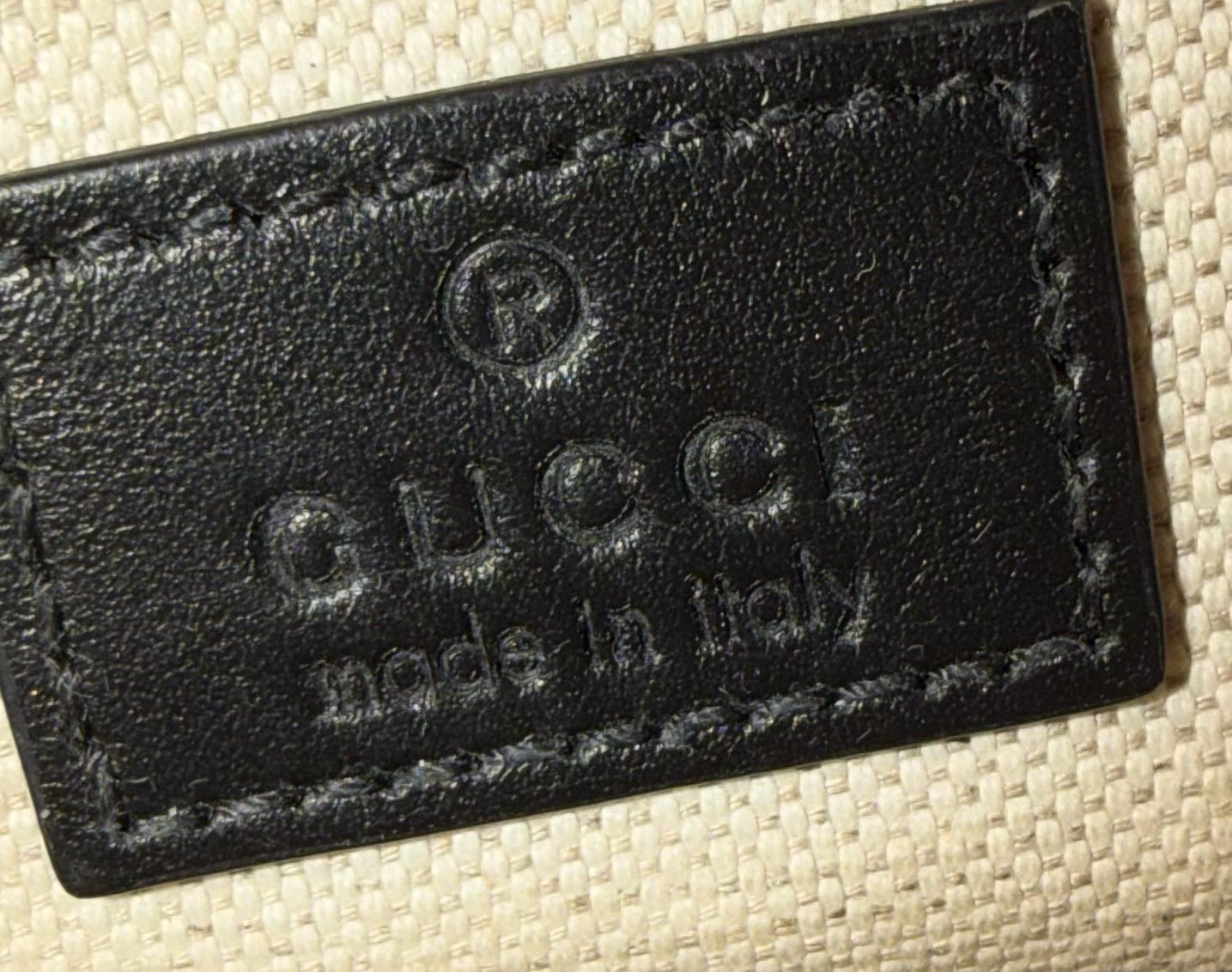 Gucci Monogram Embossed Fanny Pack Belt Bag in Black