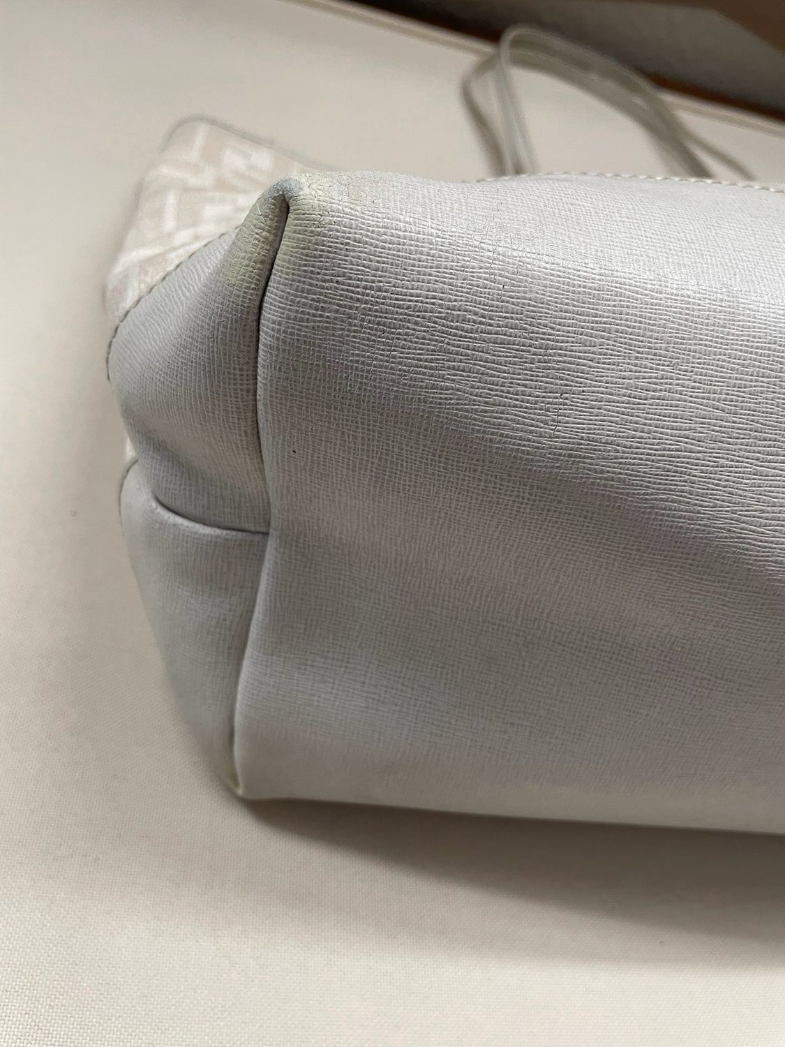 Fendi Zucca Roll Tote Metal Logo Shoulder Bag