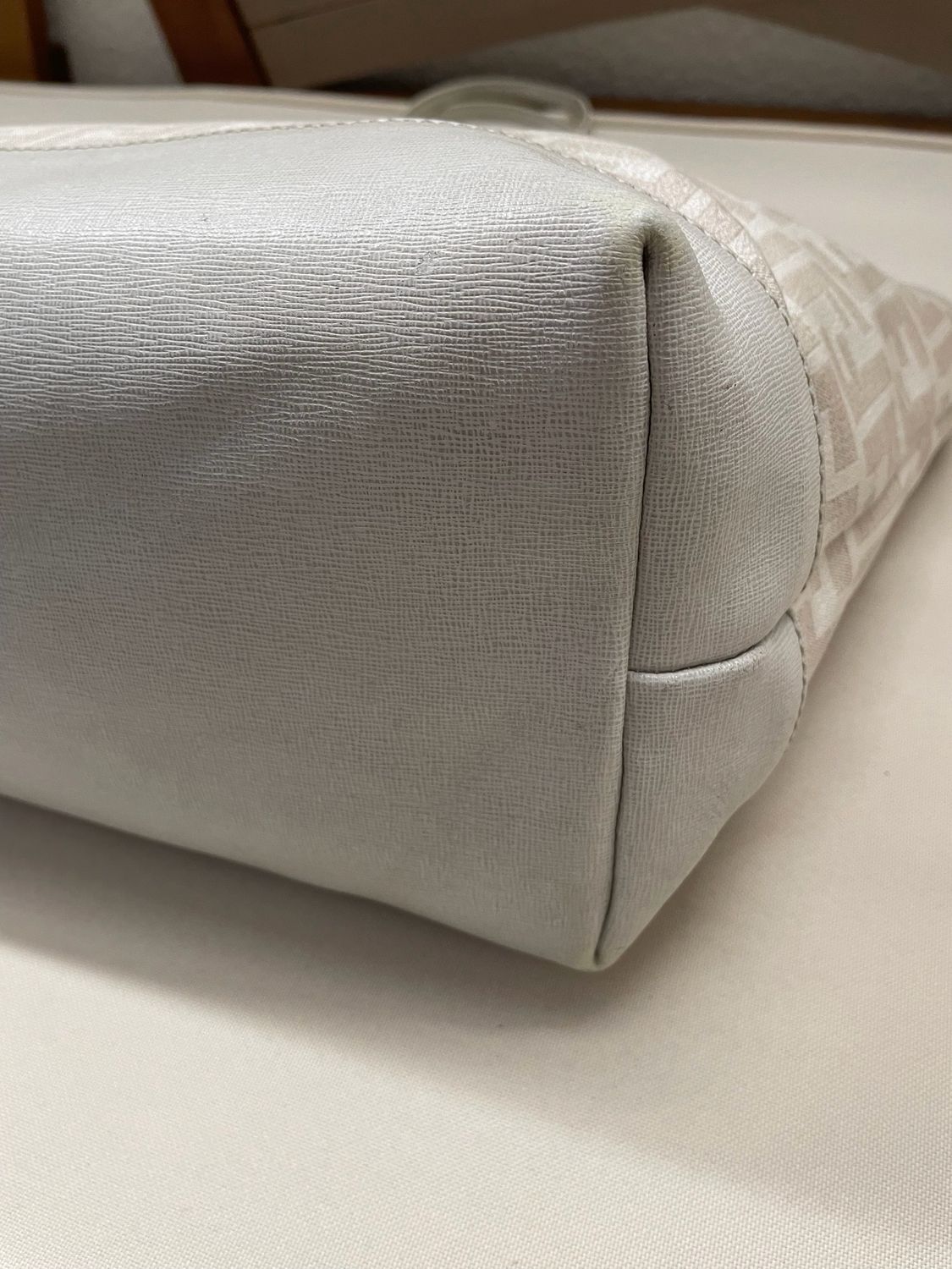 Fendi Zucca Roll Tote Metal Logo Shoulder Bag