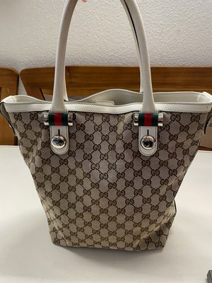 Gucci Monogram Canvas Match Ball Web Tote in Medium