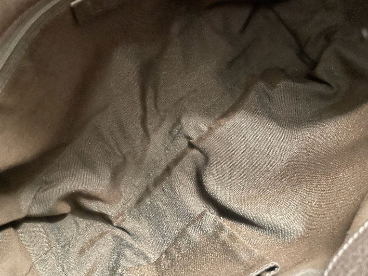 Gucci Monogram Canvas Denim Tote Abbey D Ring in Dark Brown