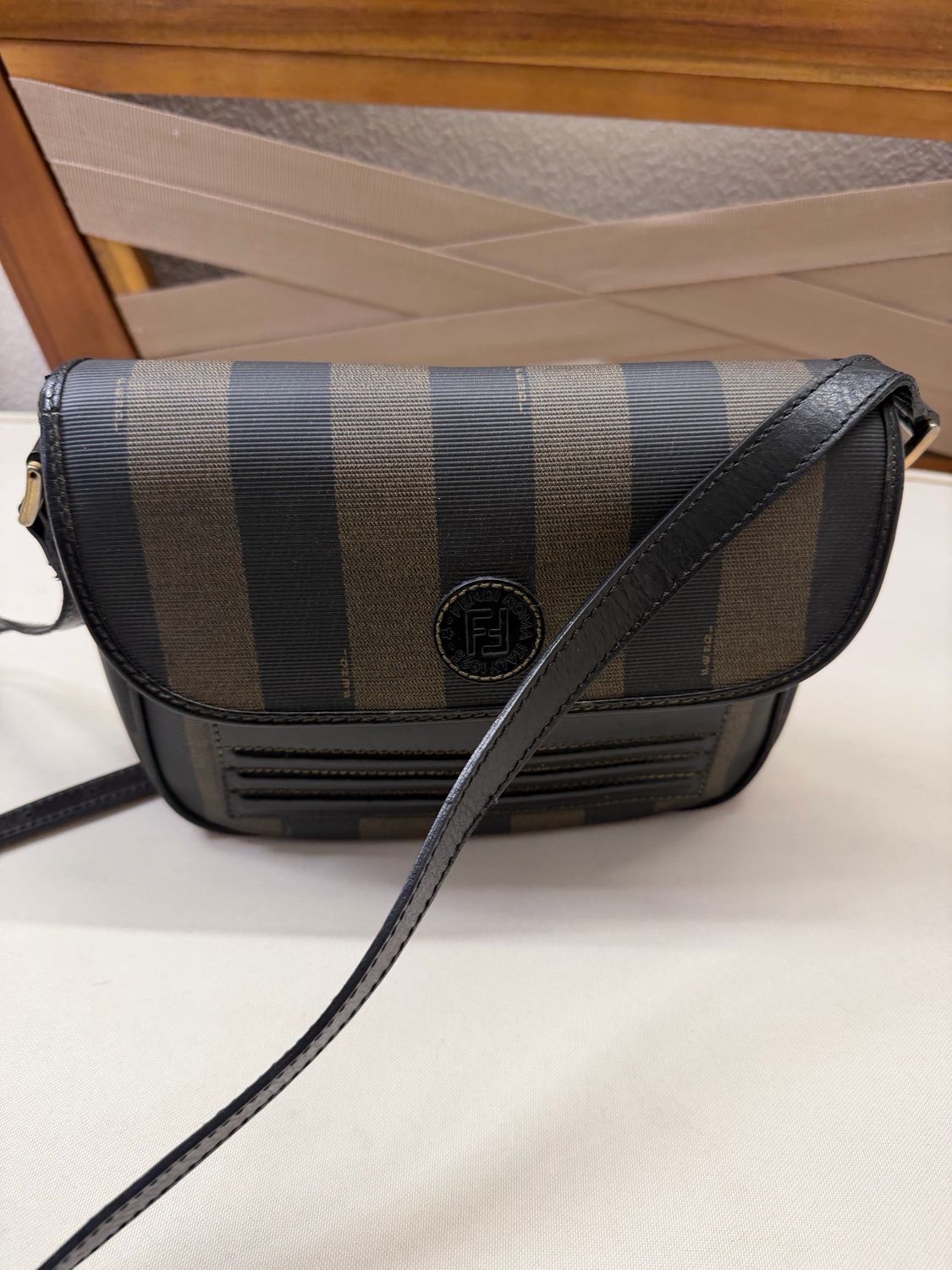 Fendi Pequin Messenger Crossbody Sling Vintage