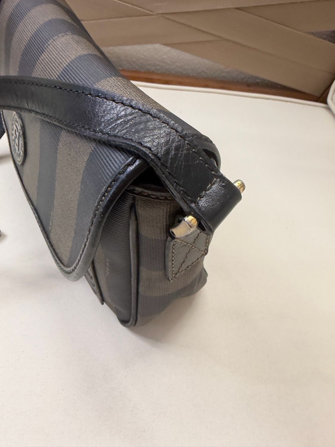 Fendi Pequin Messenger Crossbody Sling Vintage