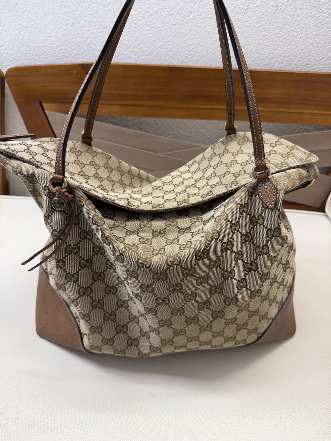 Gucci Monogram Canvas Bree Convertible Crossbody Sling