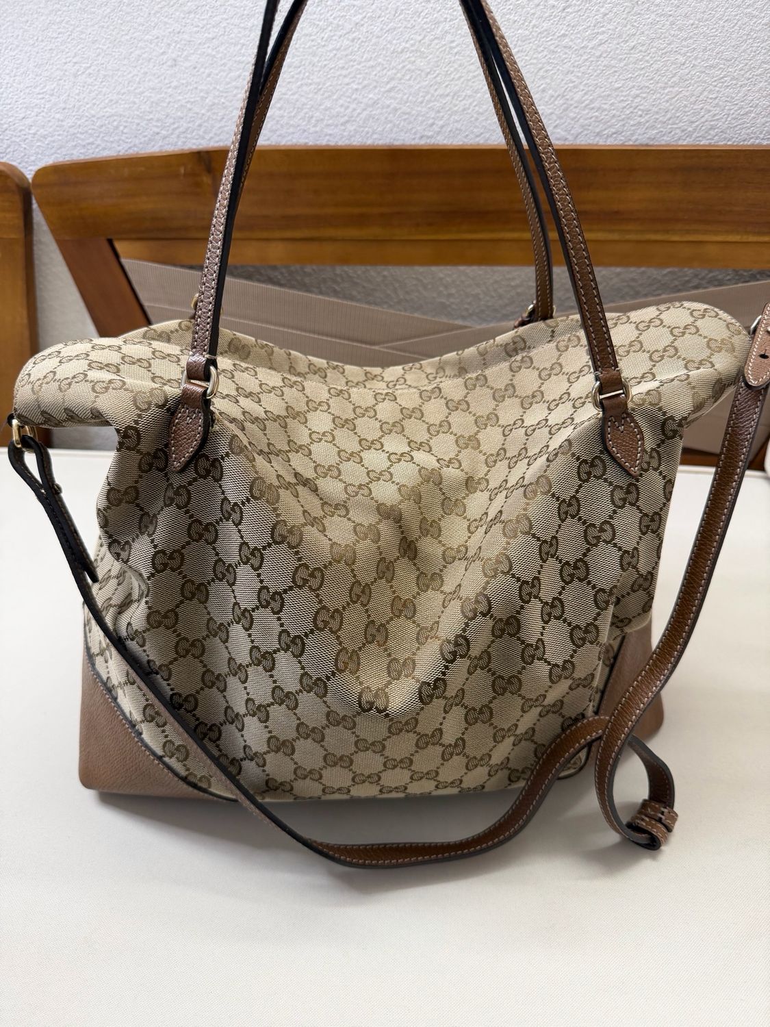 Gucci Monogram Canvas Bree Convertible Crossbody Sling