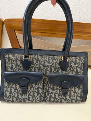 Christian Dior Oblique Trotter Double Pocket Canvas Diorissimo in Navy Blue