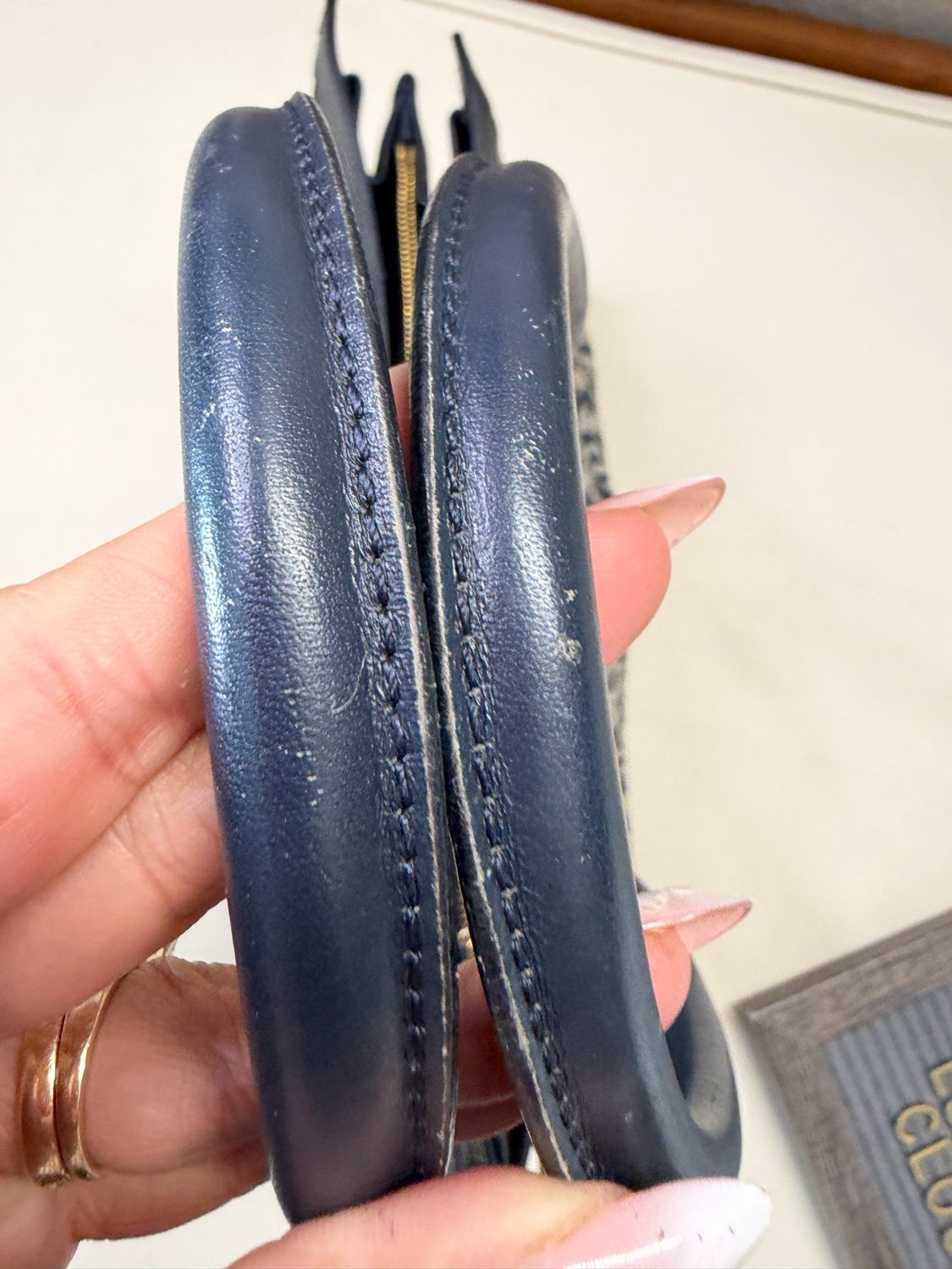 Christian Dior Oblique Trotter Double Pocket Canvas Diorissimo in Navy Blue