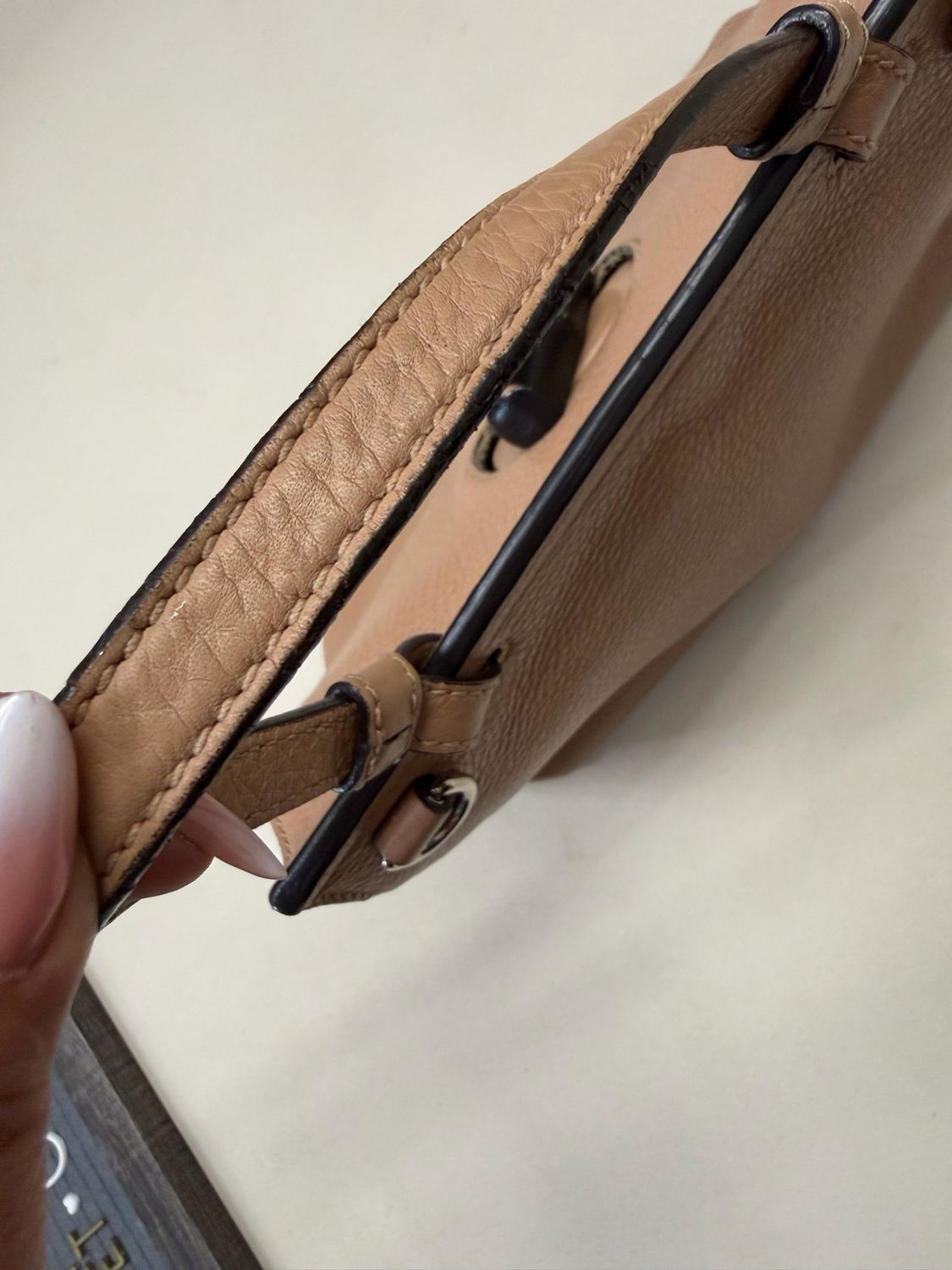 Gucci Pebbled Leather Daily Top Handle Bamboo