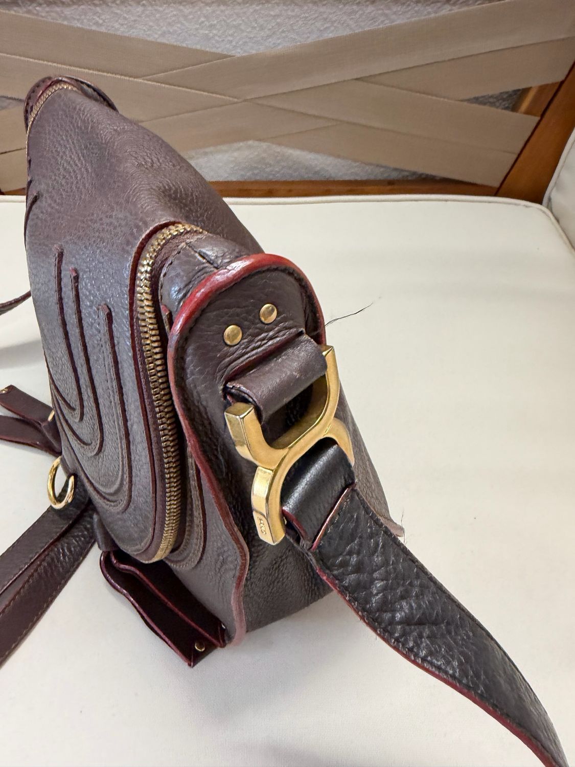 Chloe Pebbled Leather Saddle Marcie Medium Messenger Crossbody