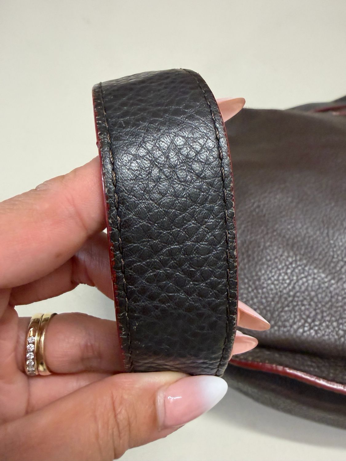 Chloe Pebbled Leather Saddle Marcie Medium Messenger Crossbody