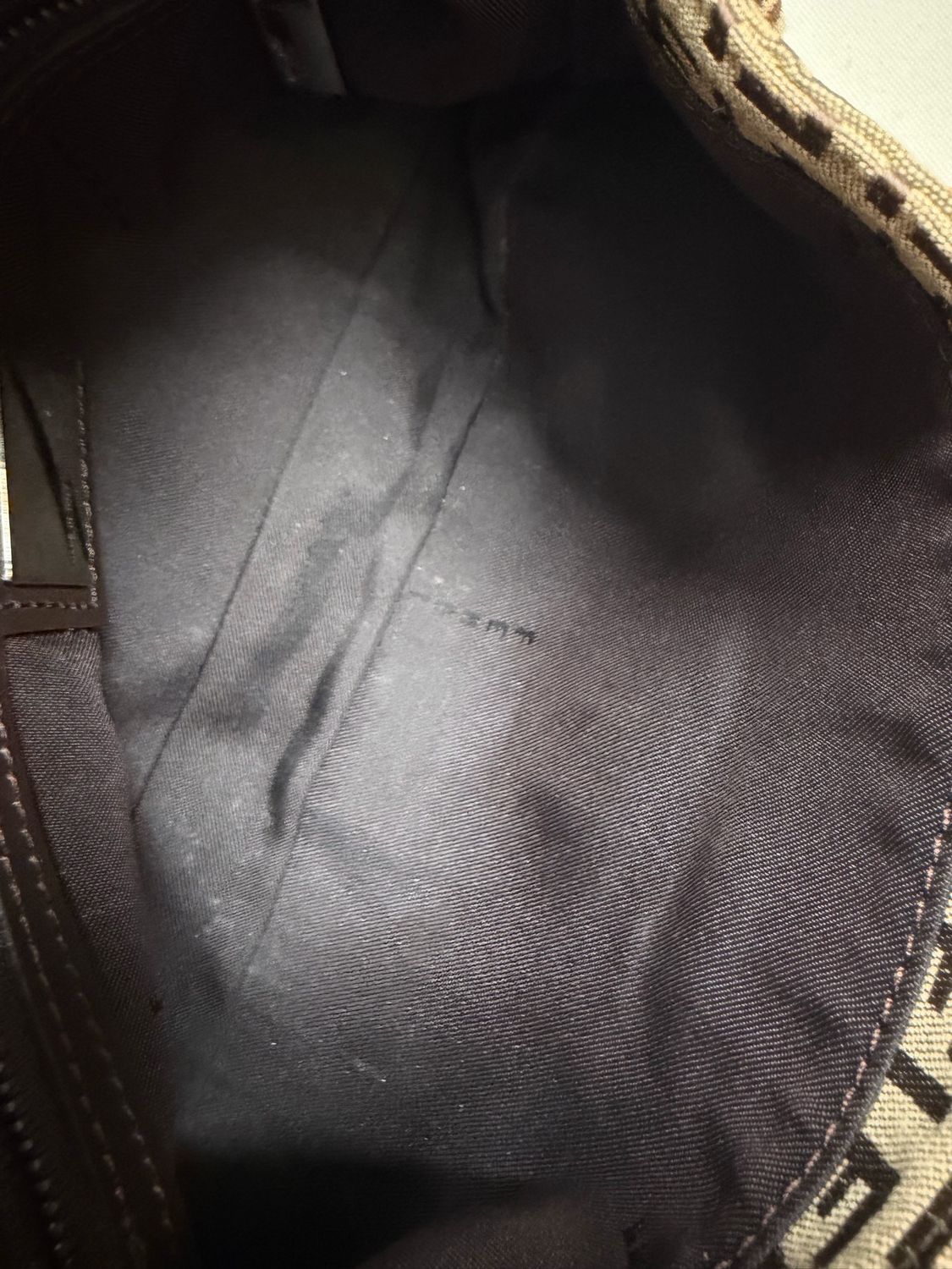 Fendi Zucca Baguette Brown Hobo Flap in Brown