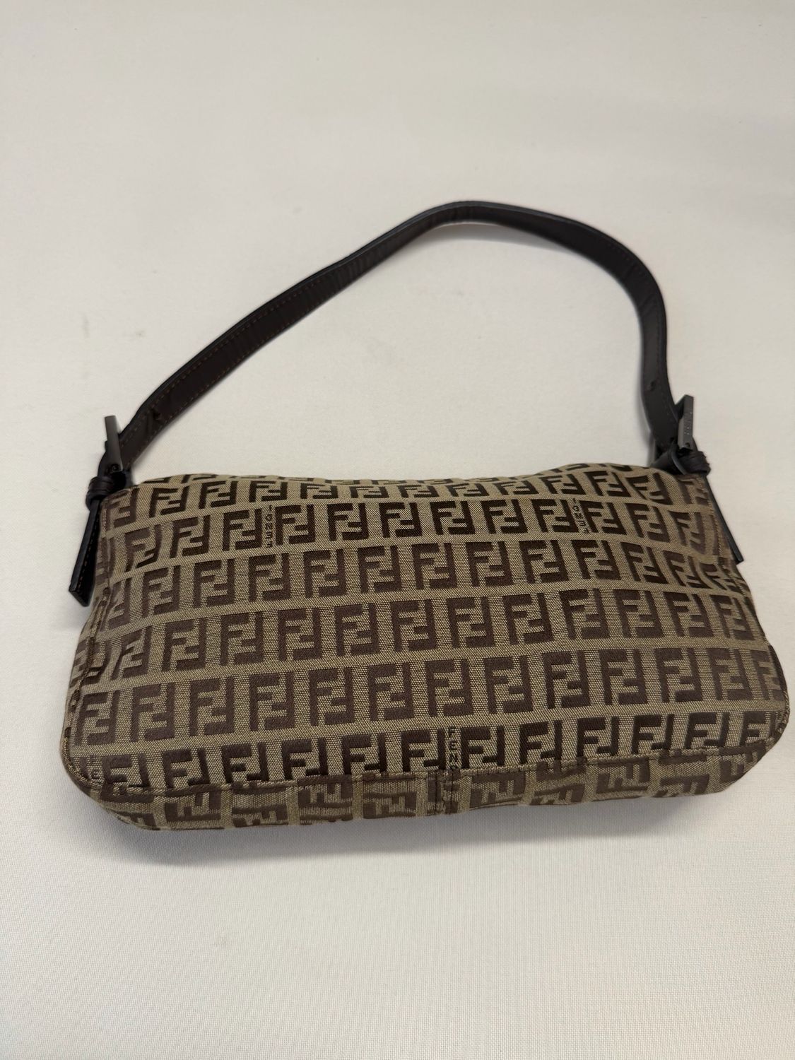 Fendi Zucca Baguette Brown Hobo Flap in Brown