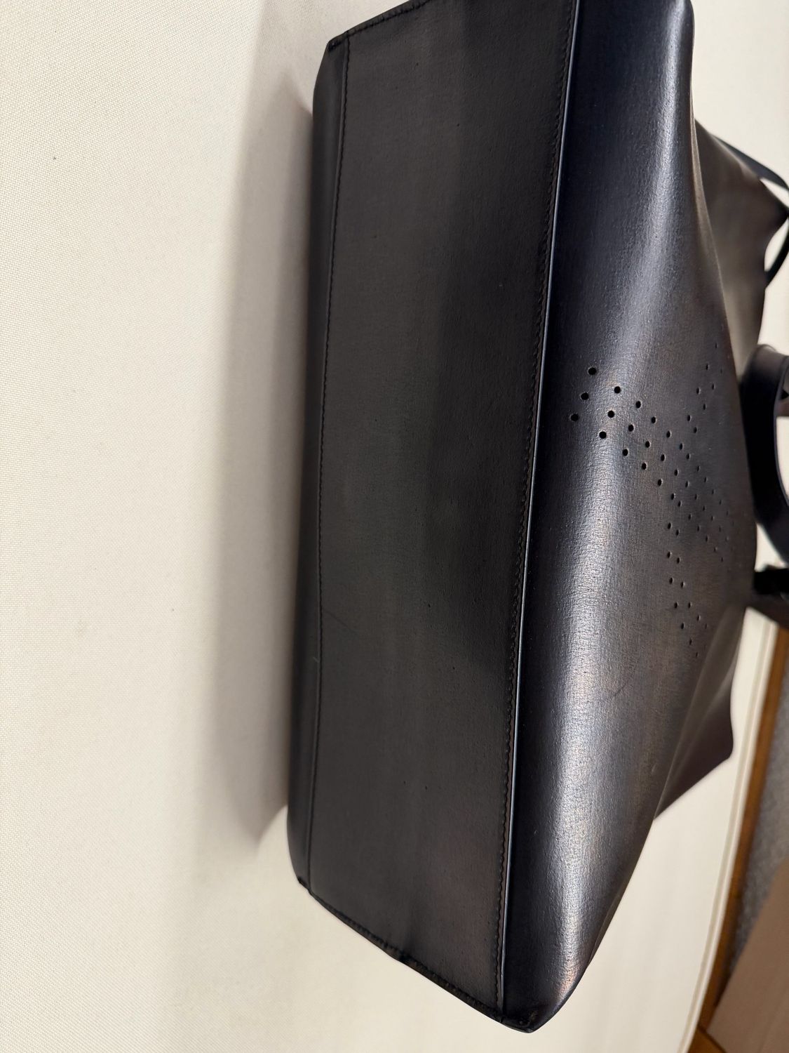 Yves Saint Laurent Shopper Open Tote Perforated Shoulder Bag