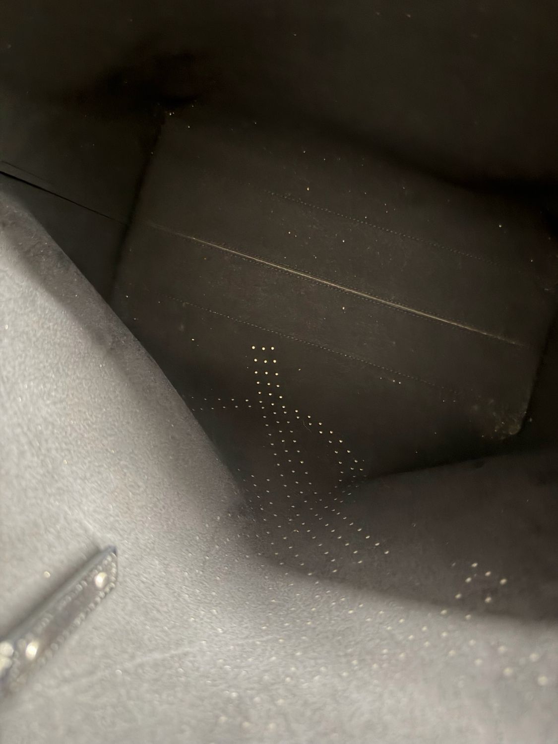 Yves Saint Laurent Shopper Open Tote Perforated Shoulder Bag