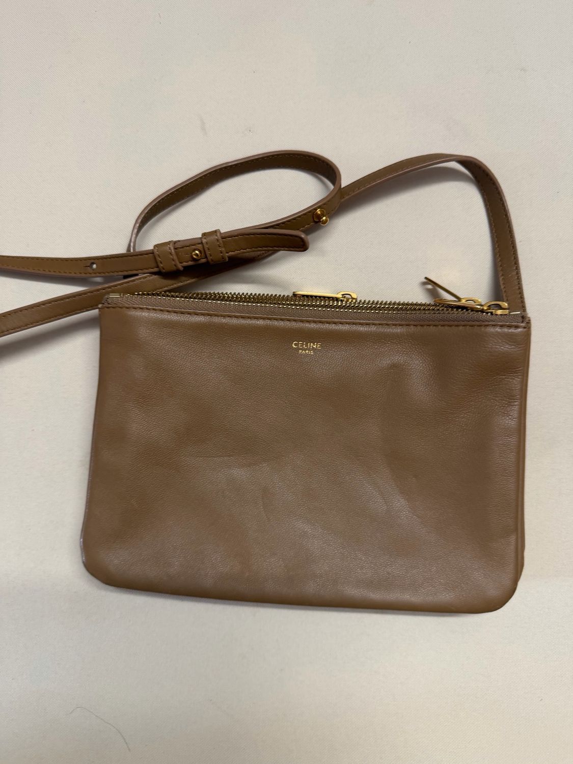 Celine Trio Lambskin Crossbody Messenger Sling