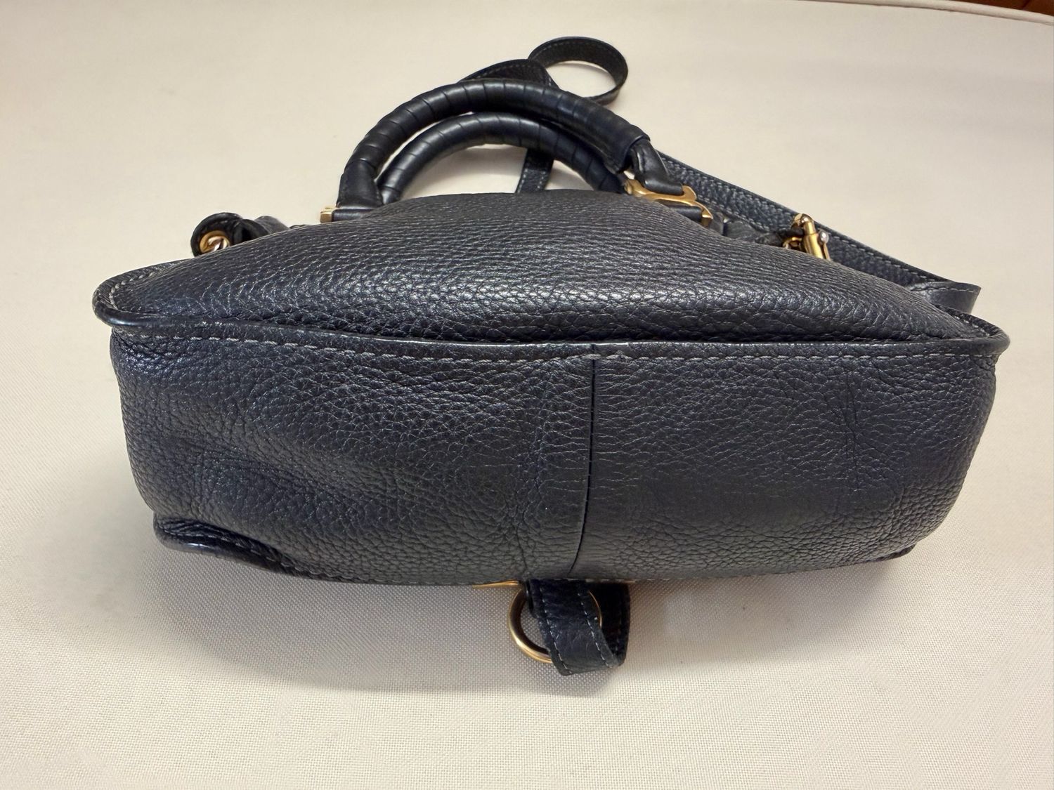 Chloe Marcie Saddle Pebbled Leather Mini in Black