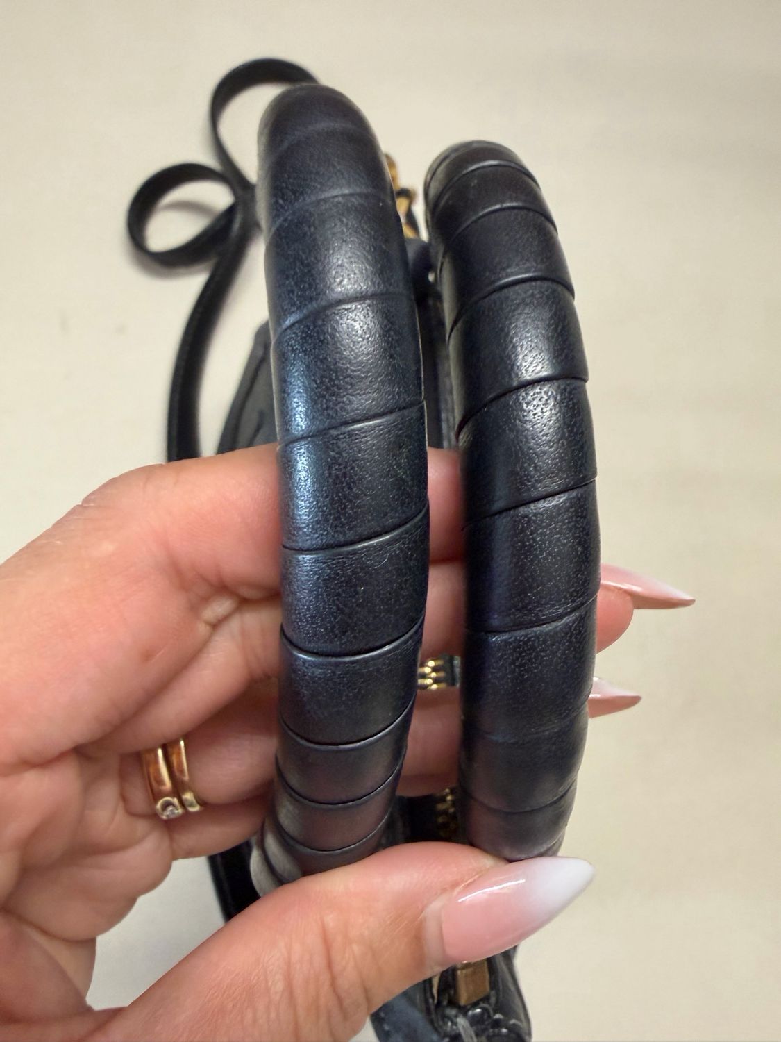 Chloe Marcie Saddle Pebbled Leather Mini in Black