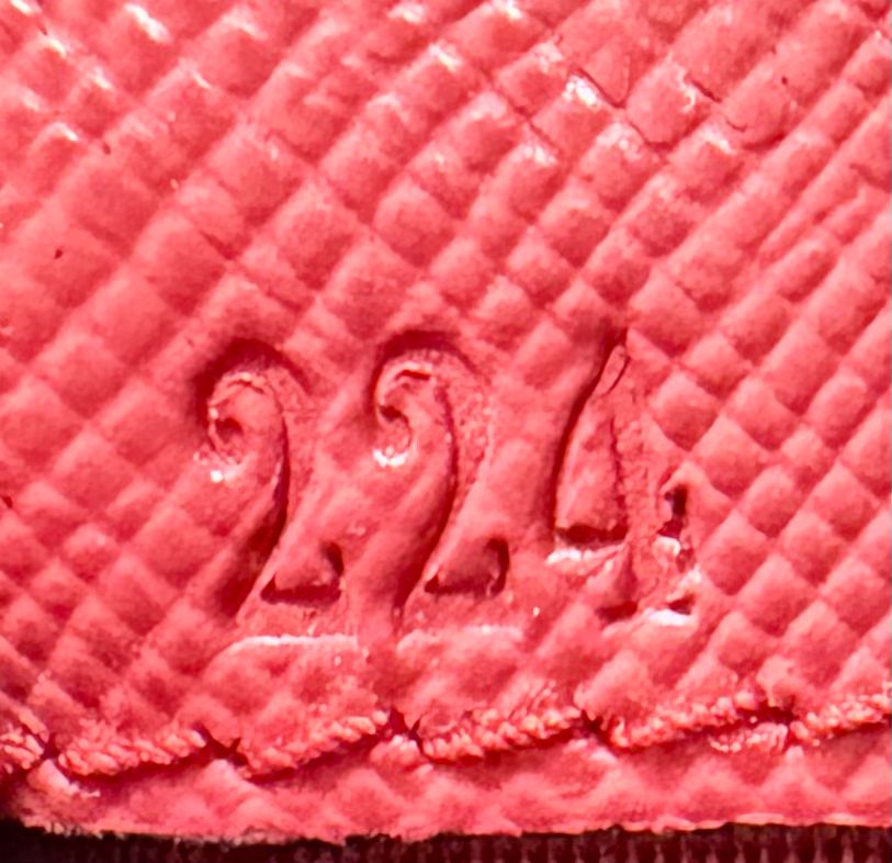 Prada Saffiano Luxe Flap Wallet on Chain in Pink
