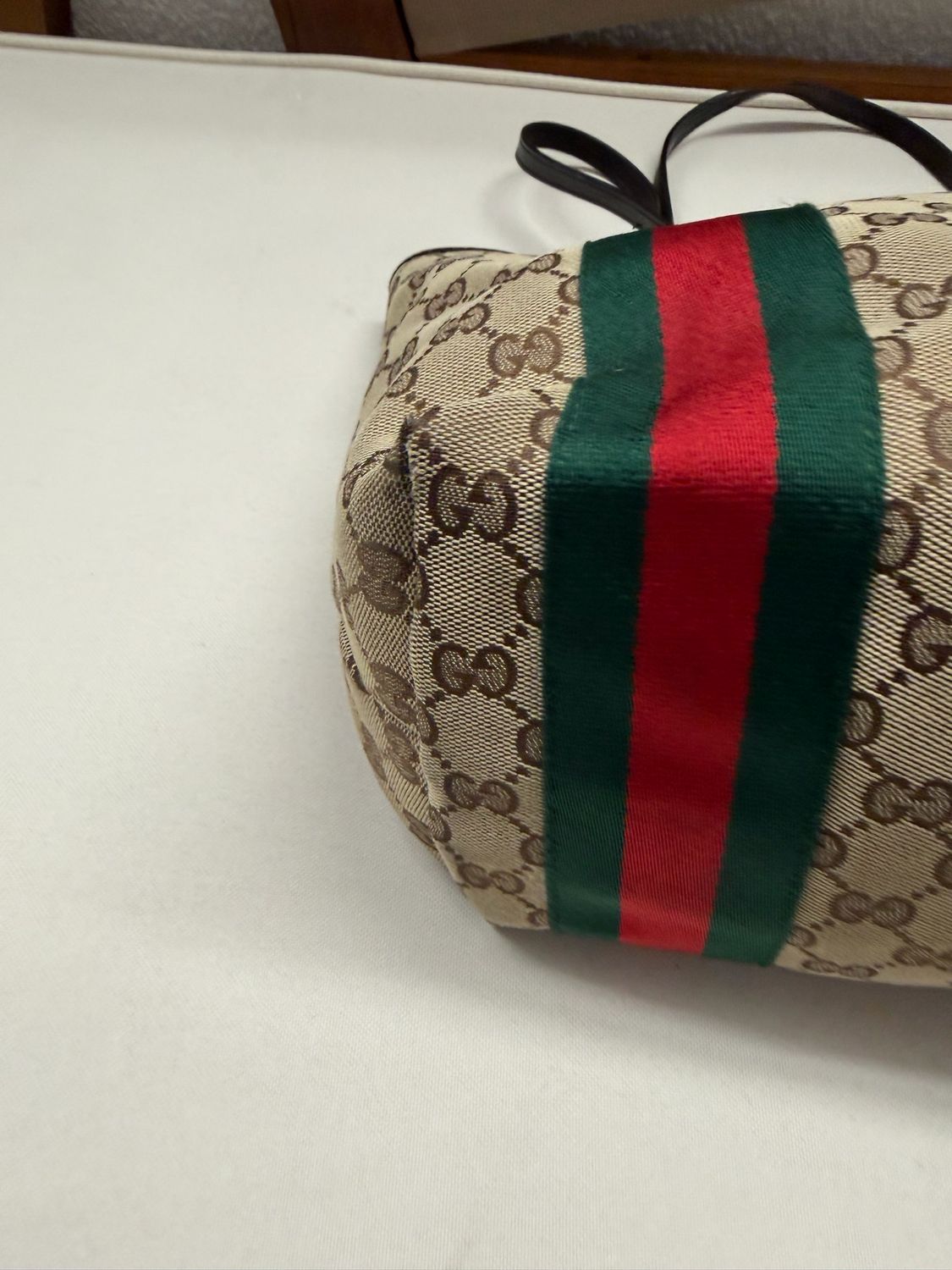 Gucci Monogram Canvas Jolie Web Tote