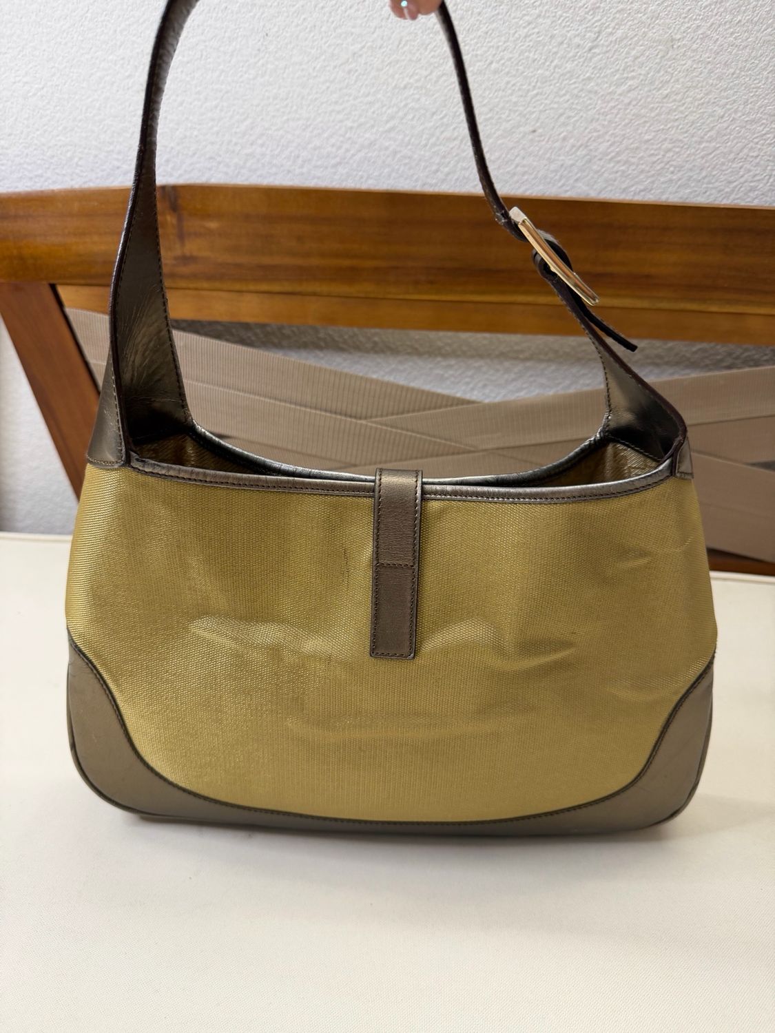 Gucci Jackie Metallic Hobo Web Shoulder Bag