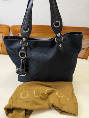 Gucci Monogram Canvas Icon Bit Tote Shoulder Bag in Medium