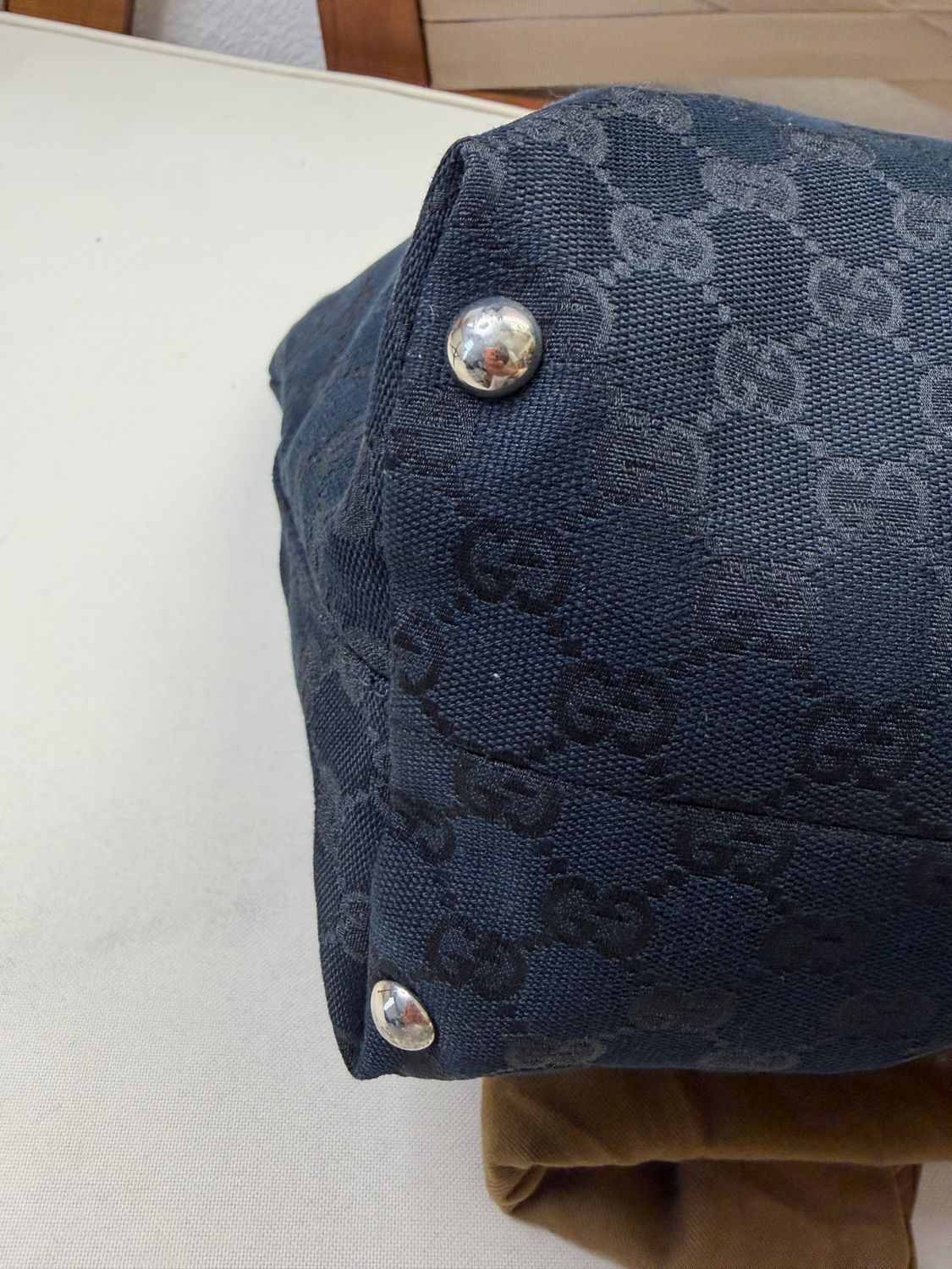 Gucci Monogram Canvas Icon Bit Tote Shoulder Bag in Medium