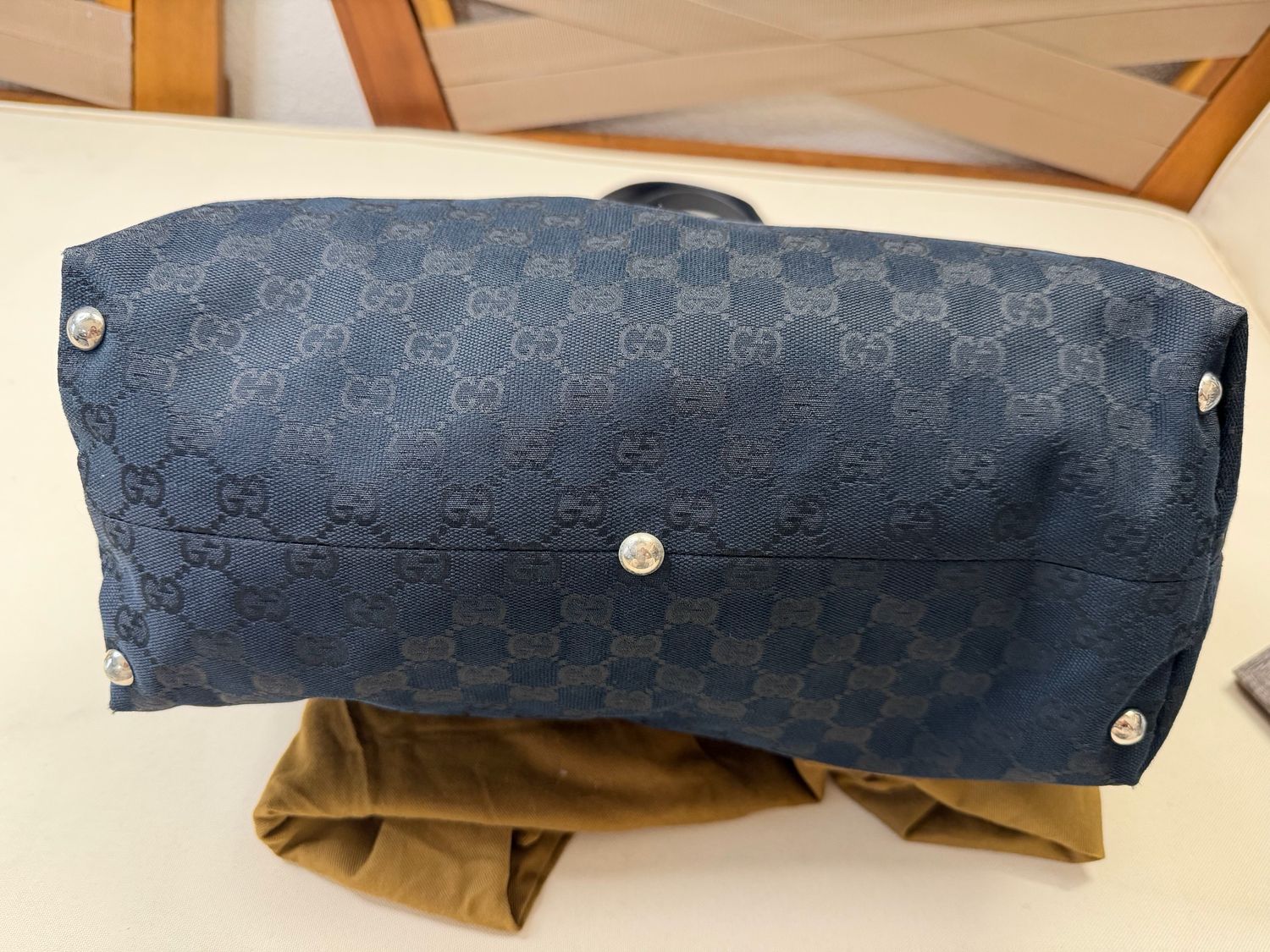 Gucci Monogram Canvas Icon Bit Tote Shoulder Bag in Medium