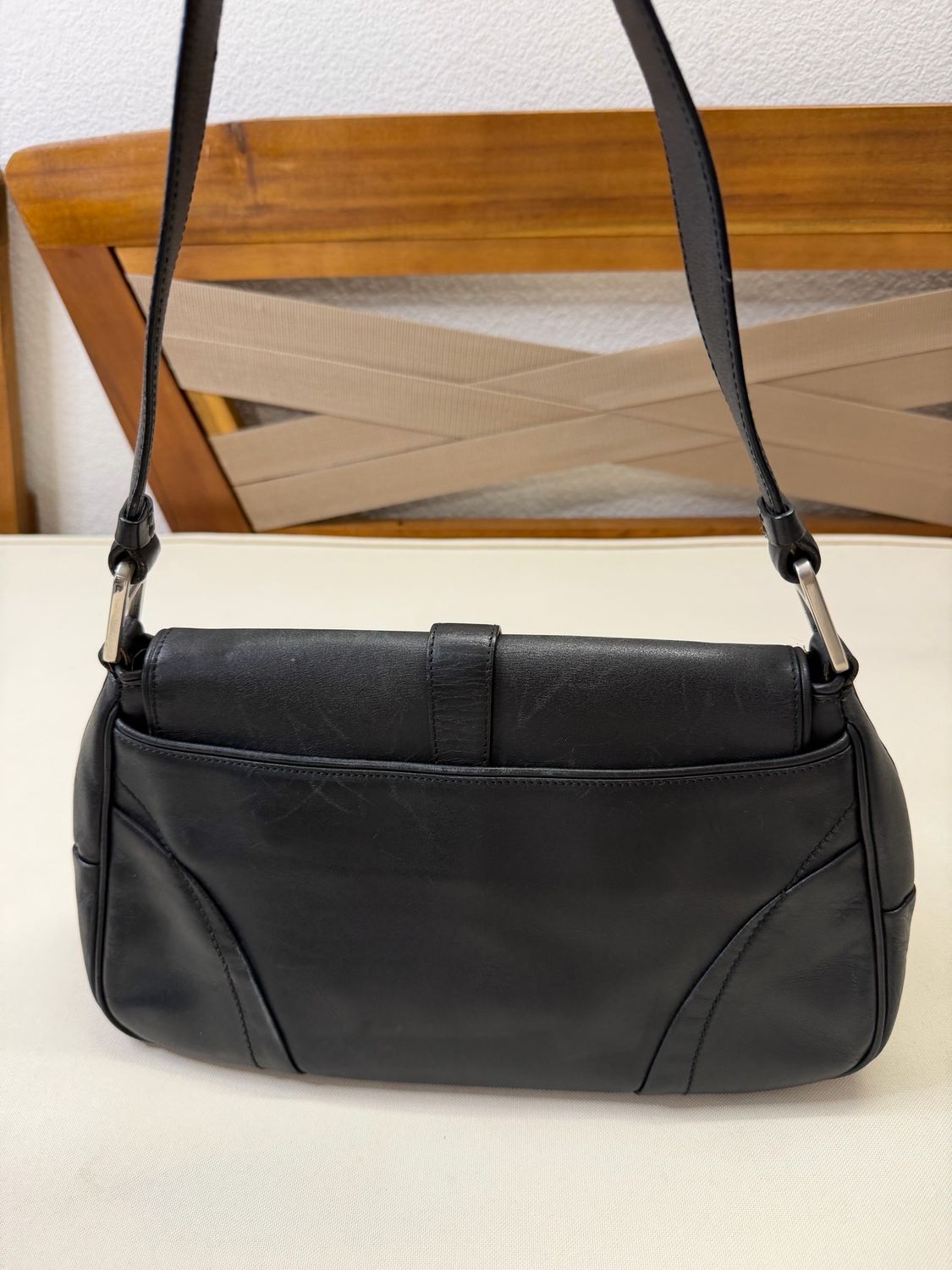Prada Hobo Leather Shoulder Bag