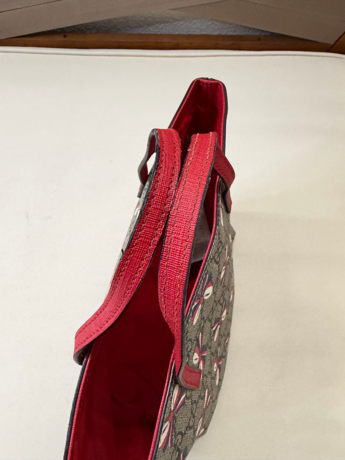 Gucci Monogram Supreme Bow Tote Top Handle