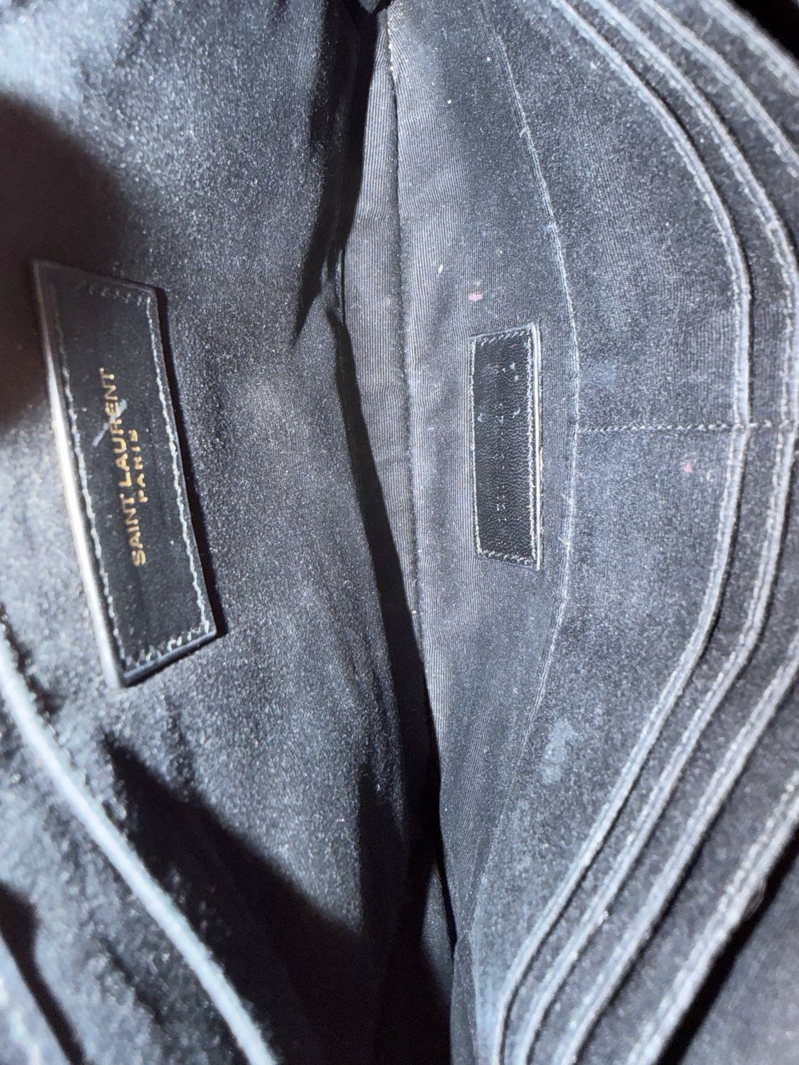 Yves Saint Laurent New Jolie Matelasse Chwvron Clutch Pouch Quilted in Black