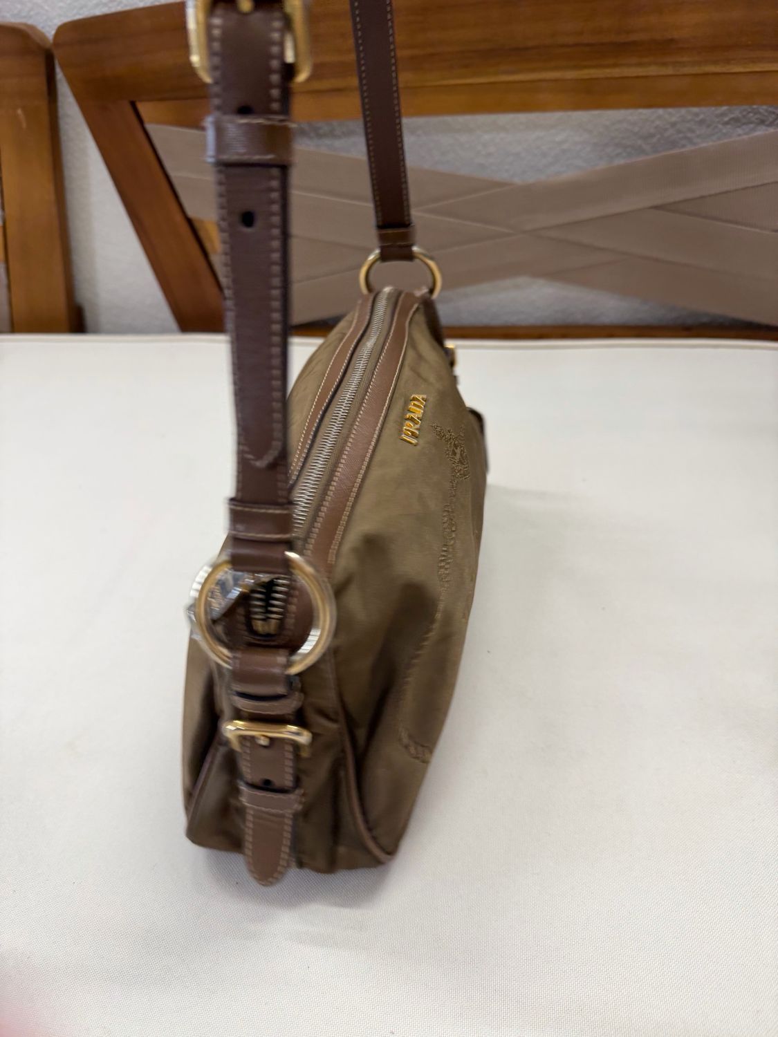 Prada Jacquard Nylon Tesutto Saffiano Hobo Shoulder