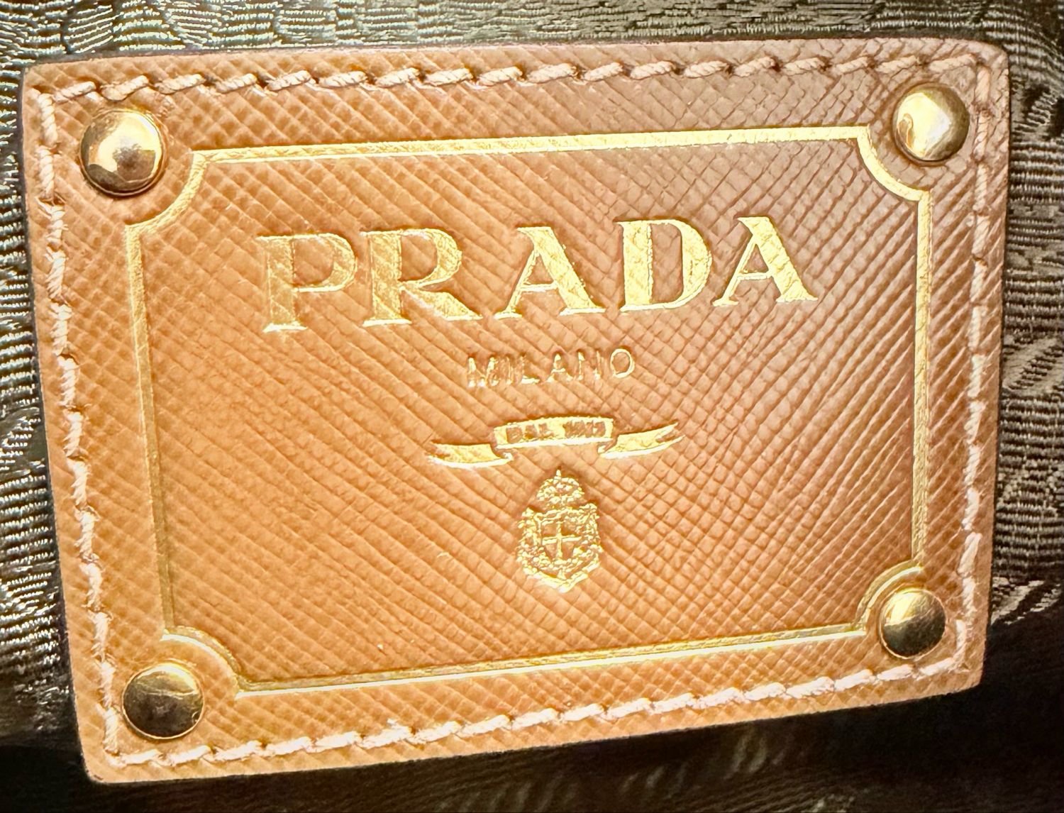 Prada Jacquard Nylon Tesutto Saffiano Hobo Shoulder