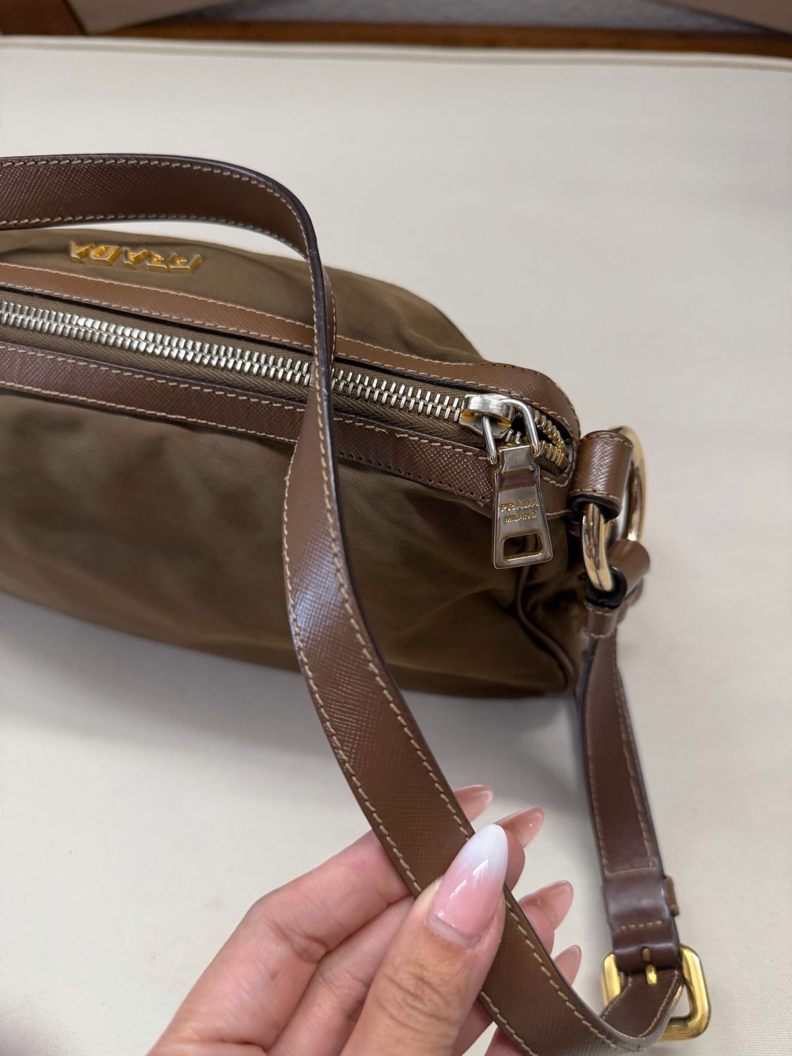 Prada Jacquard Nylon Tesutto Saffiano Hobo Shoulder