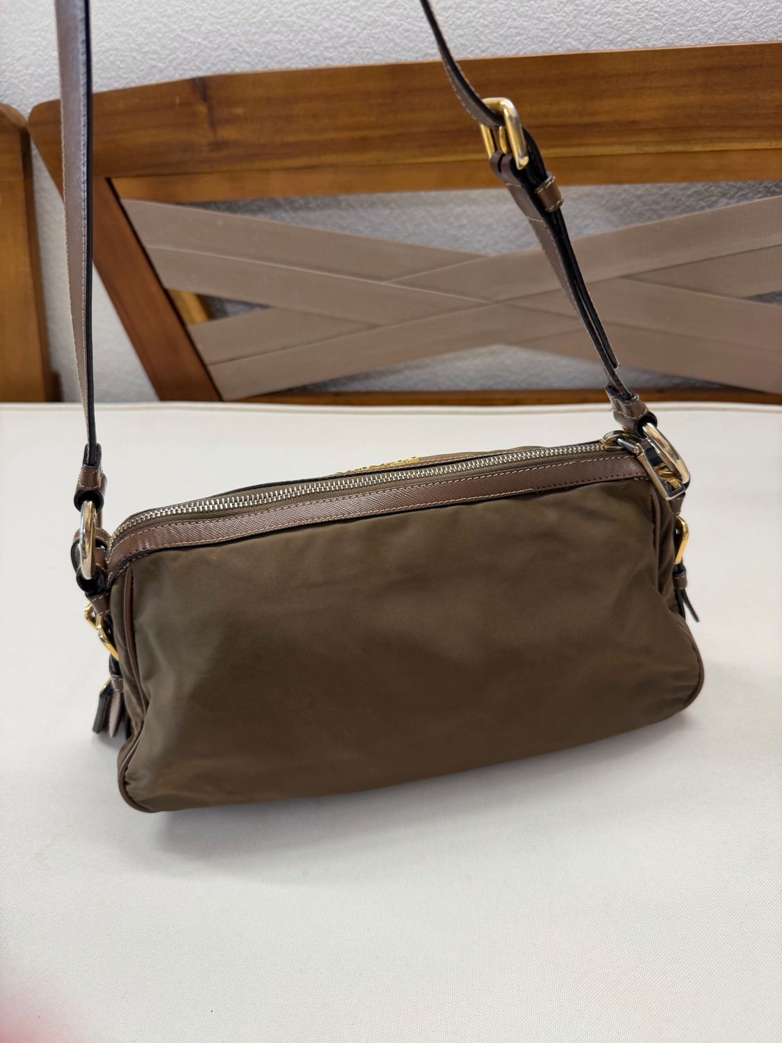 Prada Jacquard Nylon Tesutto Saffiano Hobo Shoulder