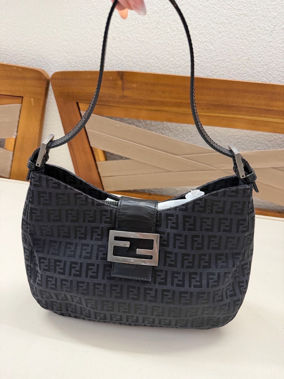 Fendi Zucca Mama Baguette Hobo Shoulder