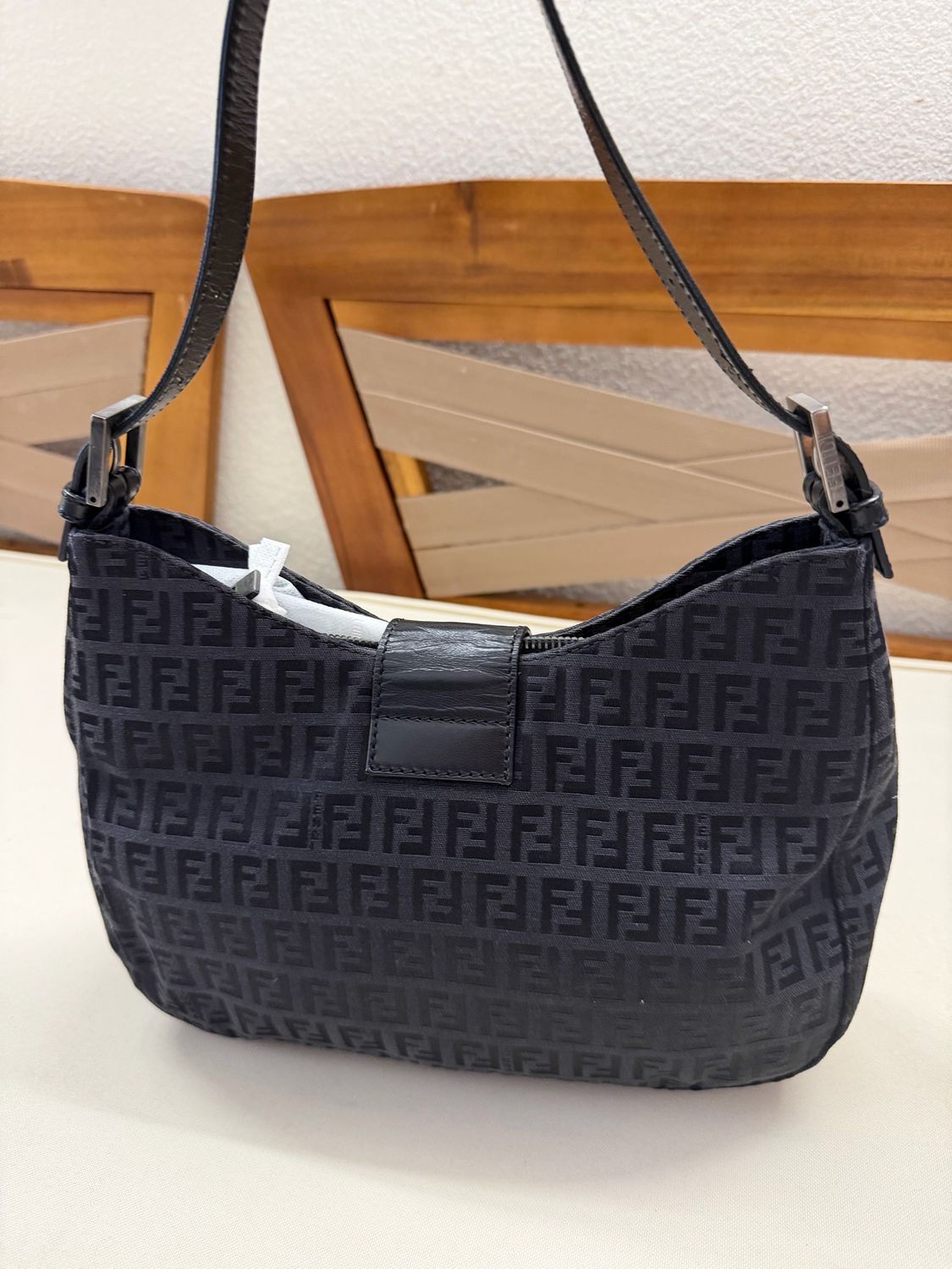 Fendi Zucca Mama Baguette Hobo Shoulder