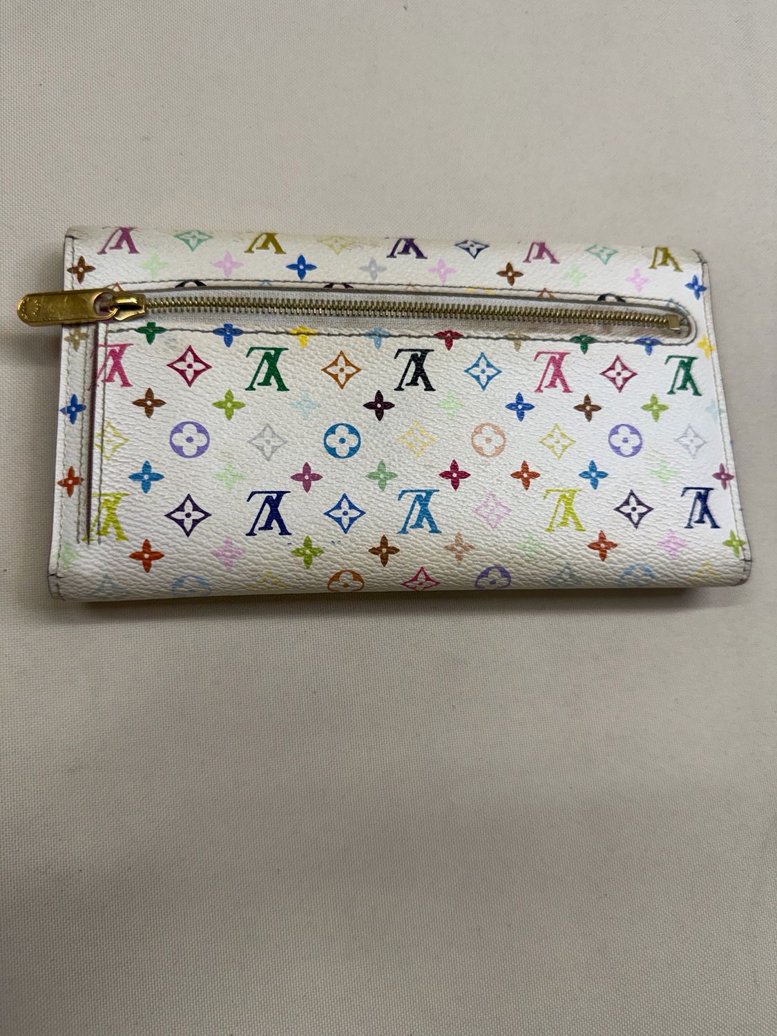 Louis Vuitton Monogram Eugenie Multicolor Wallet White Litchi