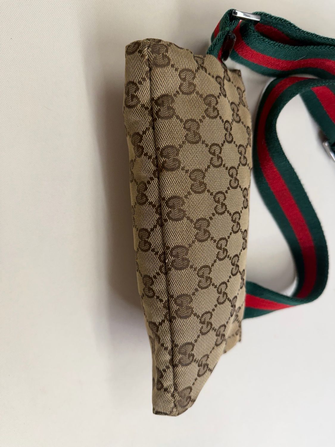 Gucci Monogram Canvas Web Strap Waist Bag Belt Bag