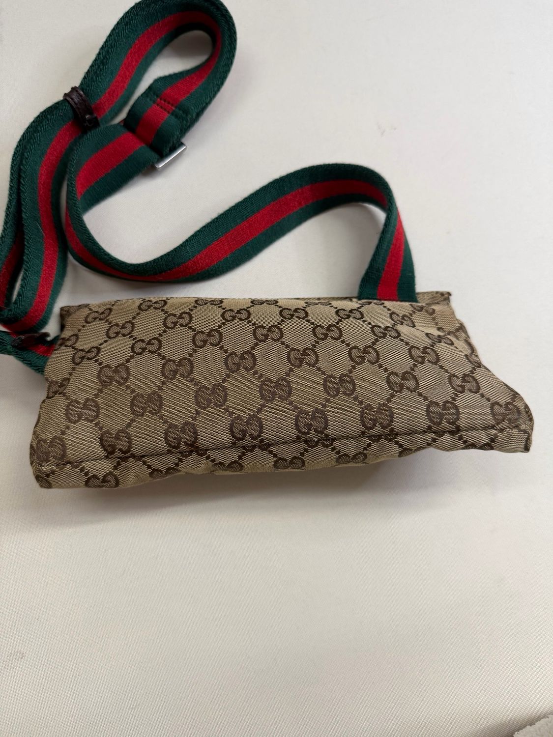 Gucci Monogram Canvas Web Strap Waist Bag Belt Bag
