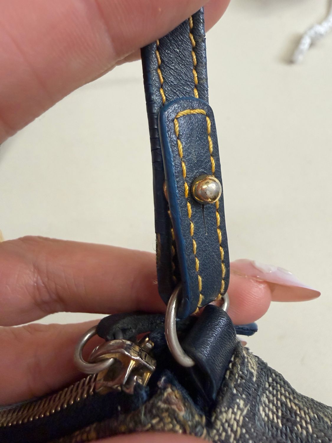 Christian Dior Oblique Saddle Mini Hobo Shoulder in Navy Blue