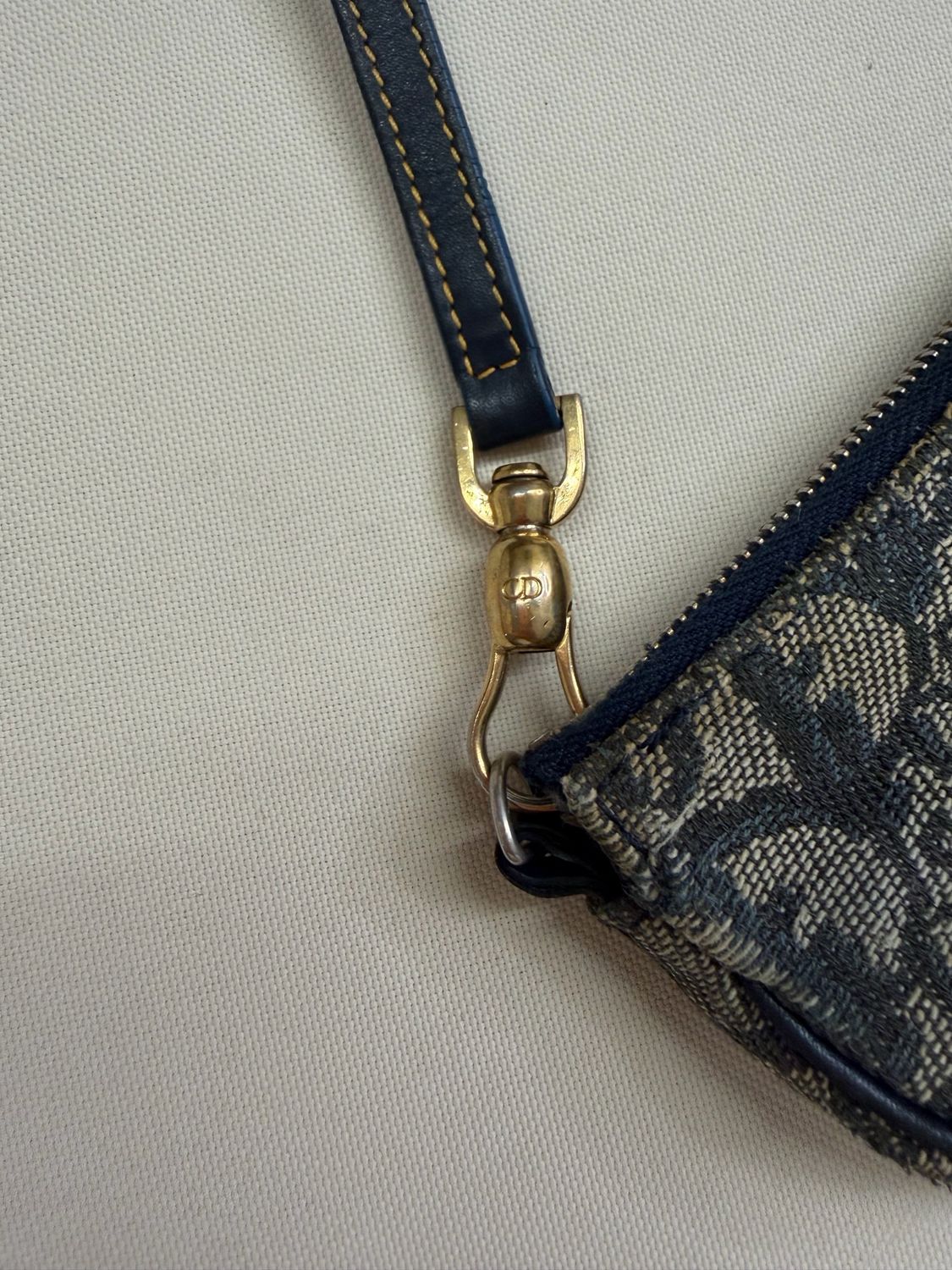 Christian Dior Oblique Saddle Mini Hobo Shoulder in Navy Blue