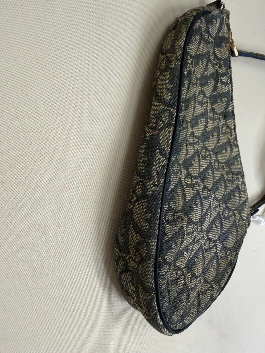 Christian Dior Oblique Saddle Mini Hobo Shoulder in Navy Blue