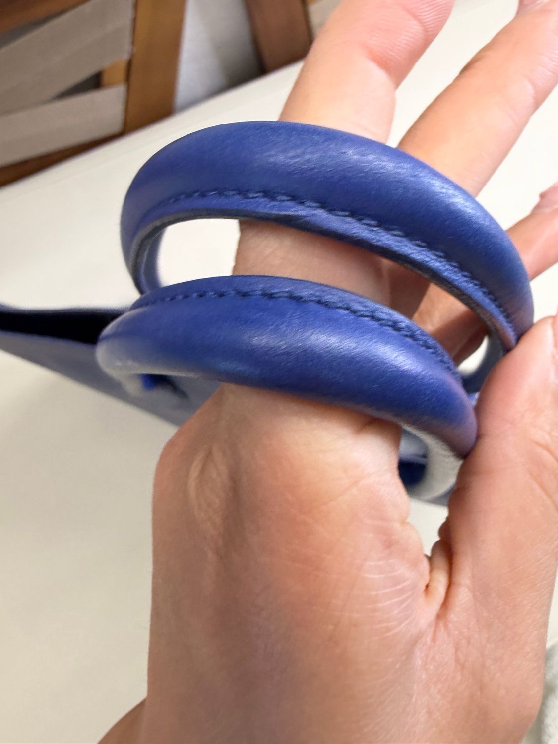 Mulberry Nappa Leather Perforated Tote in Navy Blue