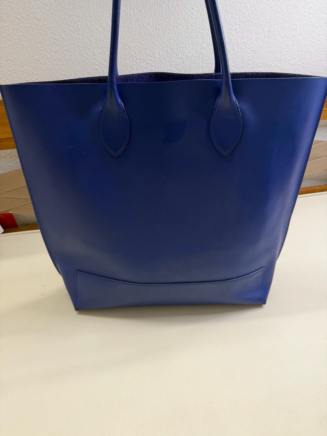 Mulberry Nappa Leather Perforated Tote in Navy Blue