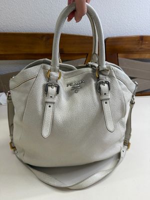 Prada Vitello Shine Convertible Zippers Crossbody Sling